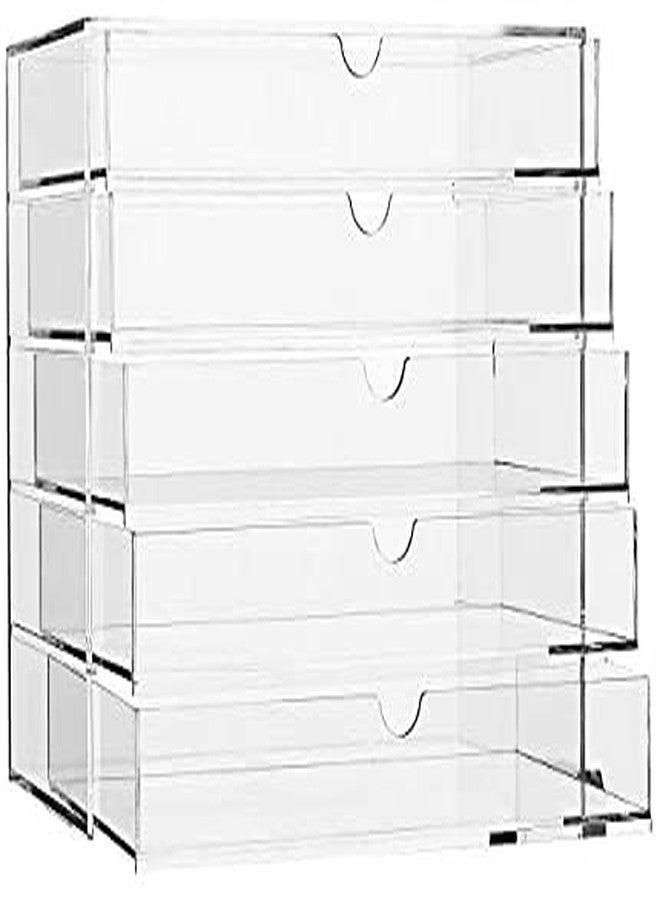 SHARMA PLASTICS Acrylic 5- Tier Vanity Cosmetic Makeup Organizer, Makeup Holder, Bathroom Organizer(Clear) - Image 2