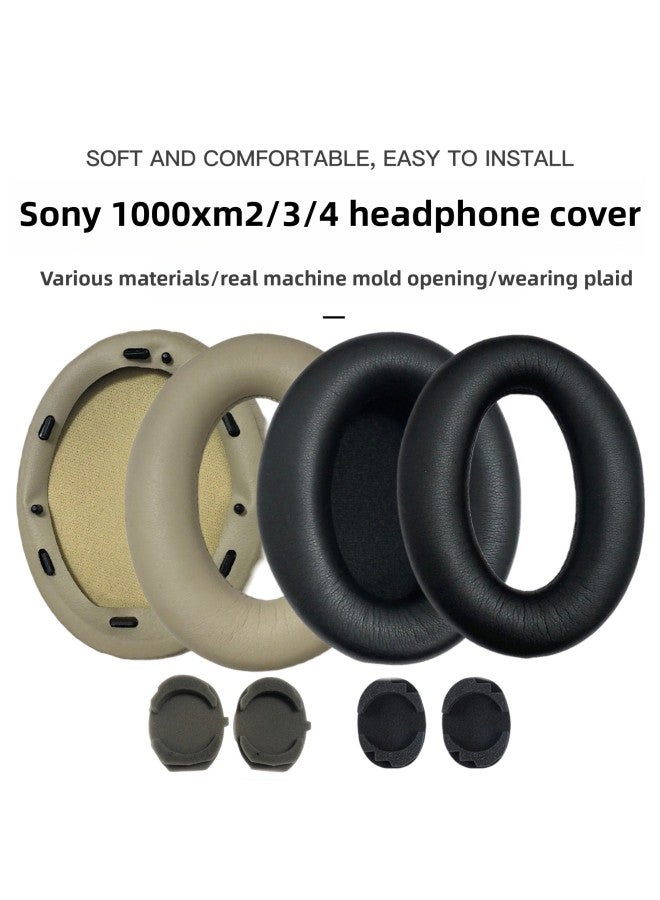 For Sony MDR-1000X WH-1000XM2 XM3 XM4 Earmuffs Earmuffs Earphone Cover Sponge Pullover Beam-Color:1000XM2 Black Protein Earmuffs [single With Glue/cotton Pad]  - Image 2