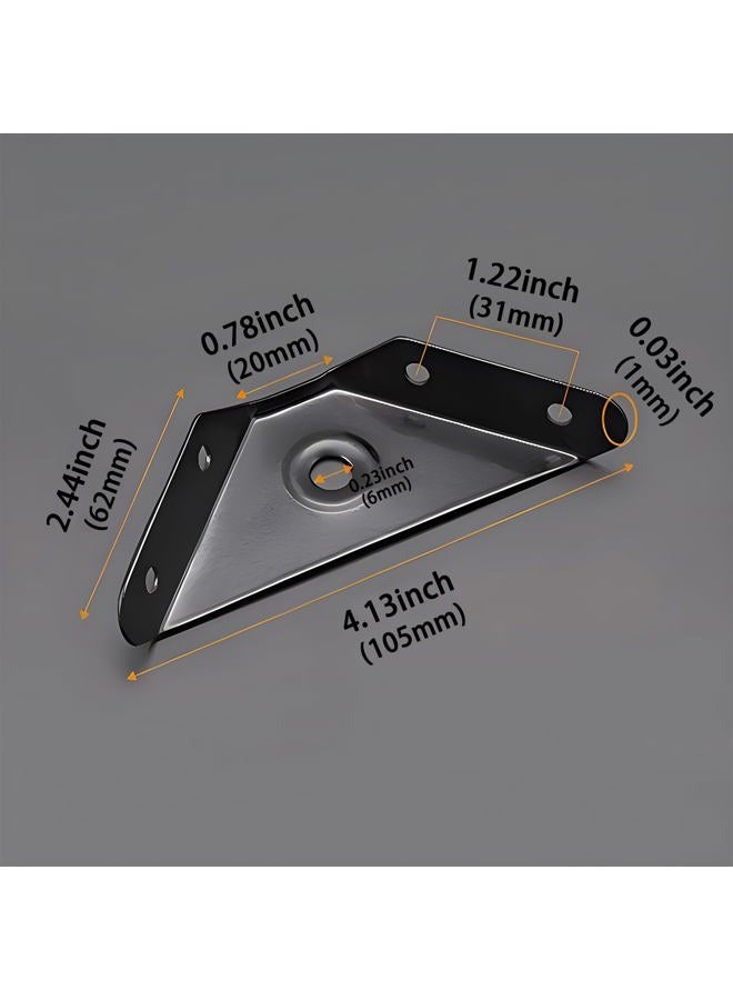 HOWDIA 12 Pcs Steel Corner Braces Joint Trapeziform Angle Code Brackets Corner Brace Support Bracket Fastener (Black) - Image 2