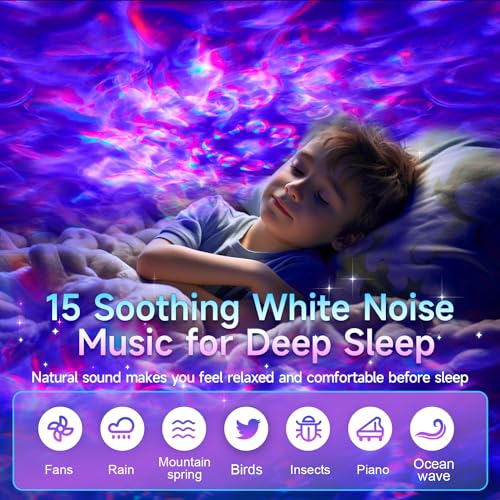 One Fire Galaxy Projector, Vibrant Galaxy Light Projector, White Noise & Bluetooth Room Lights for Bedroom,Remote Timer Kids Night Light,Cute Room Decor for Teen Girl Gifts Trendy Stuff - Image 3