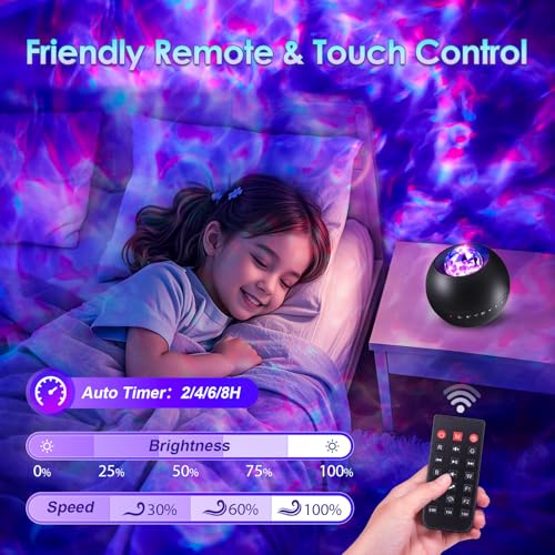One Fire Galaxy Projector, Vibrant Galaxy Light Projector, White Noise & Bluetooth Room Lights for Bedroom,Remote Timer Kids Night Light,Cute Room Decor for Teen Girl Gifts Trendy Stuff - Image 5