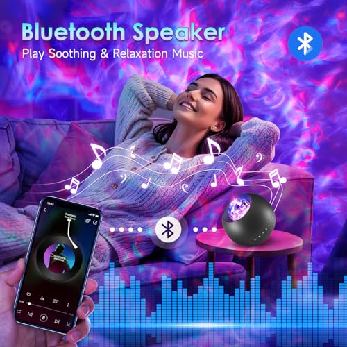 One Fire Galaxy Projector, Vibrant Galaxy Light Projector, White Noise & Bluetooth Room Lights for Bedroom,Remote Timer Kids Night Light,Cute Room Decor for Teen Girl Gifts Trendy Stuff - Image 4