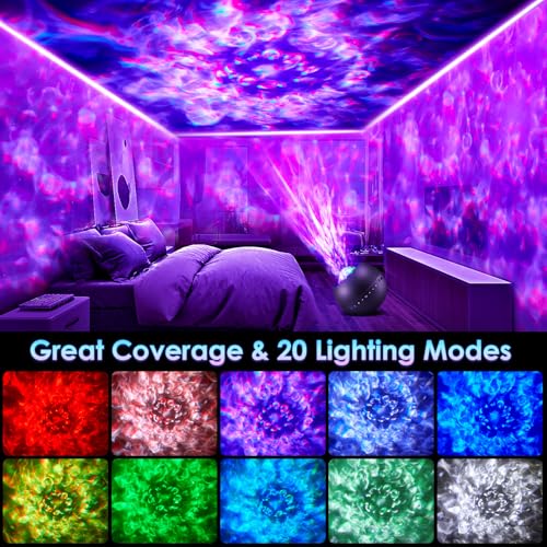 One Fire Galaxy Projector, Vibrant Galaxy Light Projector, White Noise & Bluetooth Room Lights for Bedroom,Remote Timer Kids Night Light,Cute Room Decor for Teen Girl Gifts Trendy Stuff - Image 2