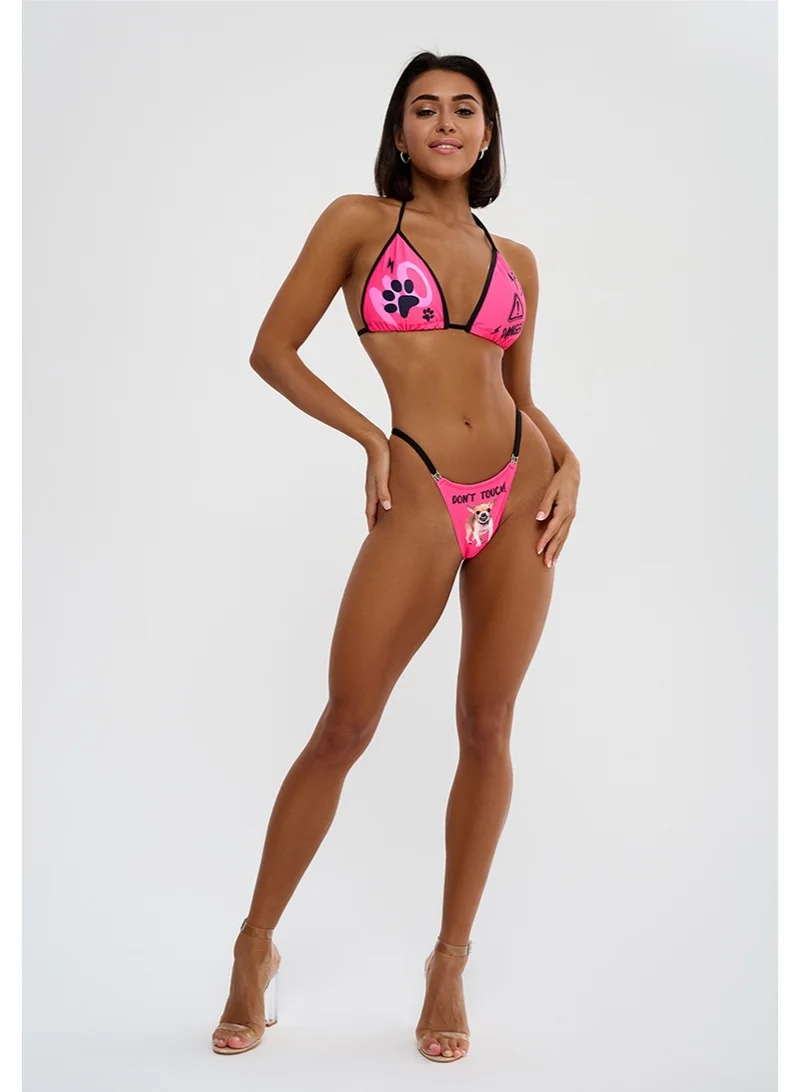 بونا فيدي بكيني بونافايد مثير بياقة هالتر للنساء - طقم سباحة نسائي قطعتين بتصميم مثلث مع رباط جانبي سفلي - ملابس سباحة ناعمة للمراهقات