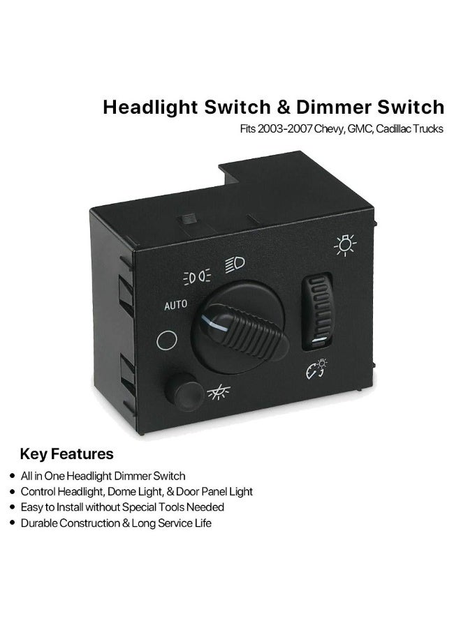 Topleo Headlight Switch Headlamp Dimmer Switch - Compatible with 2003-2006 Chevy Silverado, Suburban, Tahoe, GMC Sierra, Yukon, Cadillac Escalade - Replace D1595G, 19381535, 15194803, 1S8489 - Image 5