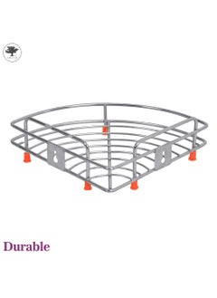 sulfar Sulfar Corner Stainless Steel Basket Corner Shelf  (Chrome) Pack of 1  - Image 5
