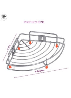 sulfar Sulfar Corner Stainless Steel Basket Corner Shelf  (Chrome) Pack of 1  - Image 2