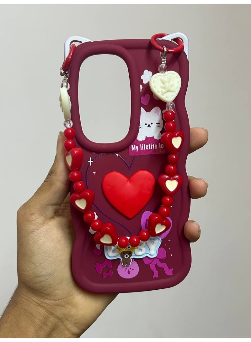 جراب خلفي بتصميم كرتوني جديد علي شكل قلب وعليه كلمه BABY متوافق مع هاتف انفينيكس هوت 50 - Image 1