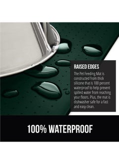 Gorilla Grip GORILLA GRIP 100% Waterproof Raised Edge BPA Free Silicone Pet Feeding Mat, Dog Cat Food Mats Contain Spills Protects Floors, Placemats for Cats and Dogs Water Bowl, Pets Accessories 18.5x11.5 Green  - Image 3