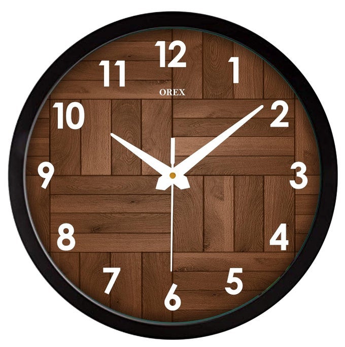 CLOCK AND GIFT 12 INCH PLASTIC & GLASS WALL CLOCK FOR HOME, BEDROOM, LIVINGROOM, DININGROOM - WOODEN DESIGN