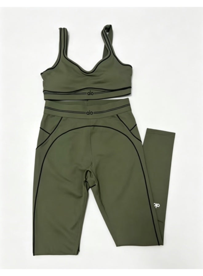 Alo Yoga ALO Women's Yoga Fitness Set -Moisture-Wicking & Stretch High-Waisted Leggings with Built-in Bra Top for Yoga/Pilates/Running - Image 3
