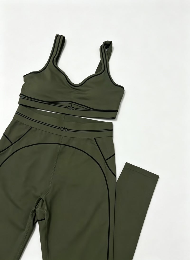 Alo Yoga ALO Women's Yoga Fitness Set -Moisture-Wicking & Stretch High-Waisted Leggings with Built-in Bra Top for Yoga/Pilates/Running - Image 4