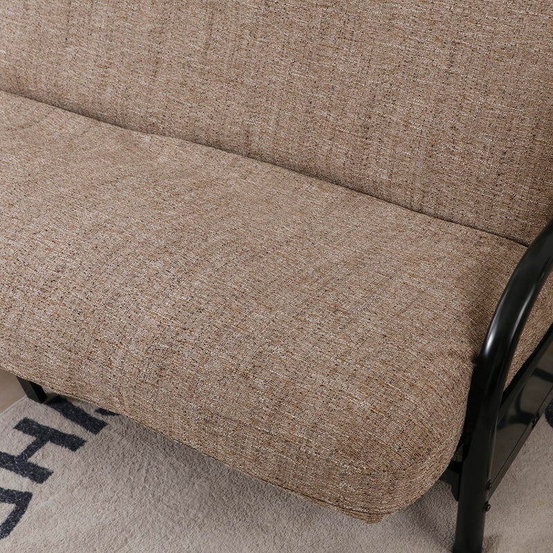 OctoRose Full Size 3 Side Zipper Upholstery Thick Linen Camel Futon Cover Sofa DayBed Mattress Slipcover Couch Protector (Linen-Camel, Full Size) - Image 2