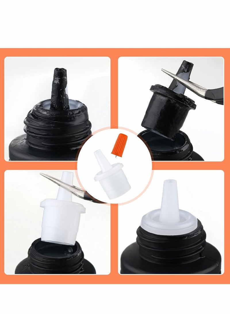 Y&D Eyelash Glue Replacement, 44Pcs Bottle Nozzle Caps Lash Plug Mouth Tips Pins Blocking Needle for Home Salon Extensions Tools  - Image 3