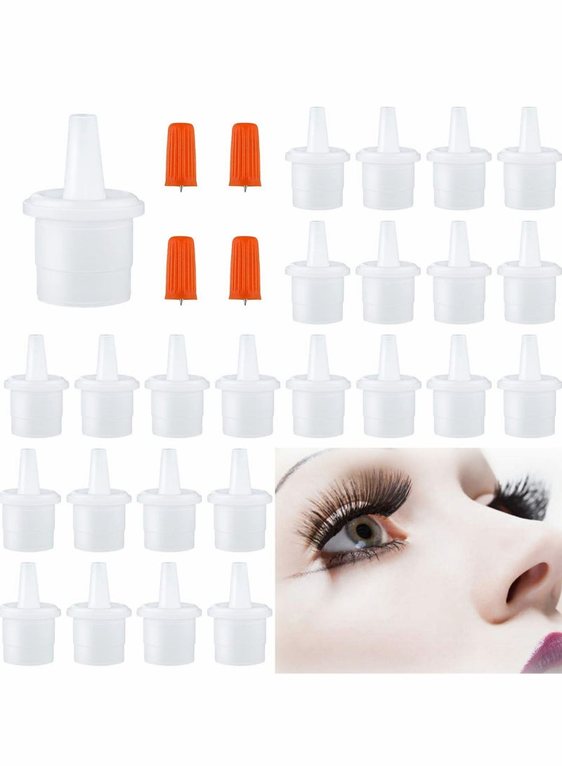 Y&D Eyelash Glue Replacement, 44Pcs Bottle Nozzle Caps Lash Plug Mouth Tips Pins Blocking Needle for Home Salon Extensions Tools  - Image 1