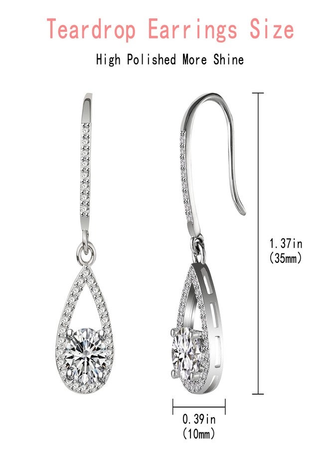 DHQH Bridesmaids Gift I Couldn't Say I Do Without You Teardrop Wedding Earrings Cubic Zirconia Dangle Drop Earring Bridesmaid Proposal Gifts Set of 6 - Image 2