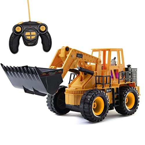Top Race Remote Control Dump Truck - 5-Channel Electric Radio Control Construction Vehicles - Realistic Toy with Lights and Sounds for Kids 5 Up - Car Truck for Indoor, Outdoor (Plastic) - Image 1