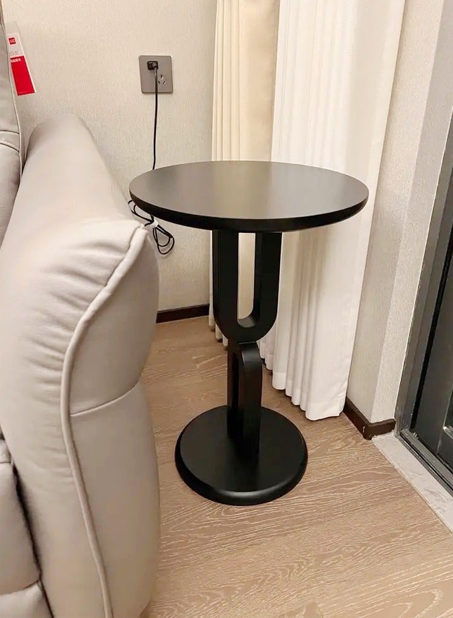 فاشون هوم متعددة الوظائف تصميم هندسي طاولة جانبية طاولة مستديرة نهاية طاولة بجانب السرير من الخشب الصلب لغرفة المعيشة غرفة نوم شرفة مكتب 40x60 سم - Image 3