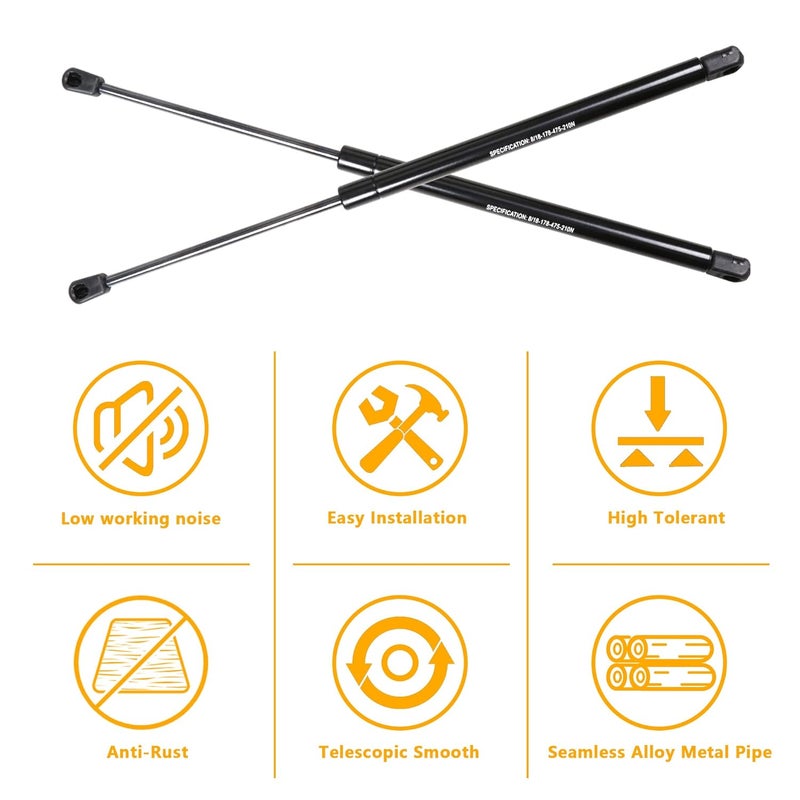 RERPRO Hood Struts Lift Support Assist Kit Compatible with 20072018 Jeep Wrangler JK Unlimited 24 Door Accessories Front Hood Quick Gas Charged Shocks Springs Prop Rod Replacements 1 Pair Black - Image 5