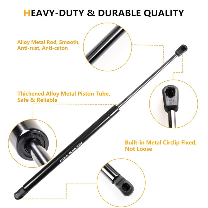 RERPRO Hood Struts Lift Support Assist Kit Compatible with 20072018 Jeep Wrangler JK Unlimited 24 Door Accessories Front Hood Quick Gas Charged Shocks Springs Prop Rod Replacements 1 Pair Black - Image 4