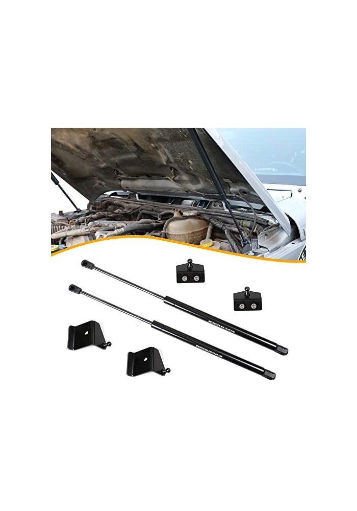 RERPRO Hood Struts Lift Support Assist Kit Compatible with 20072018 Jeep Wrangler JK Unlimited 24 Door Accessories Front Hood Quick Gas Charged Shocks Springs Prop Rod Replacements 1 Pair Black - Image 1