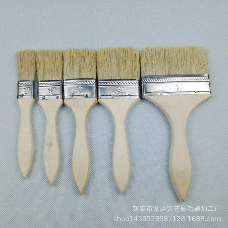 Factory Wooden Handle Paint Brush Imitation Bristle Silk Brush Marine Industrial Brush Barbecue Brush Household Small Brush - Image 3