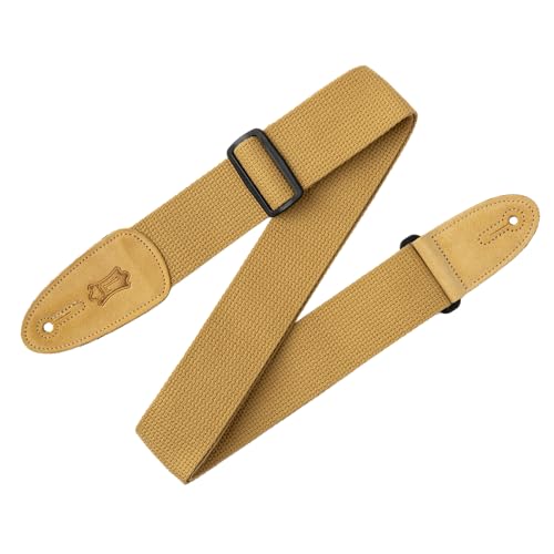Levy's Leathers MC8-TAN 2" cotton guitar strap with suede ends and tri-glide adjustment. Adjustable to 58"; Tan - Image 1