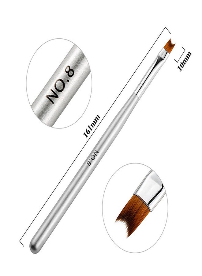DANNEASY 6Pcs Nail Brush Acrylic Nail Art Brush Nail Ombre Brush Oblique Head French Tips Nail Painting Pen Nail Gradient Brush Nail Design Brushes Nail Tools - Image 4