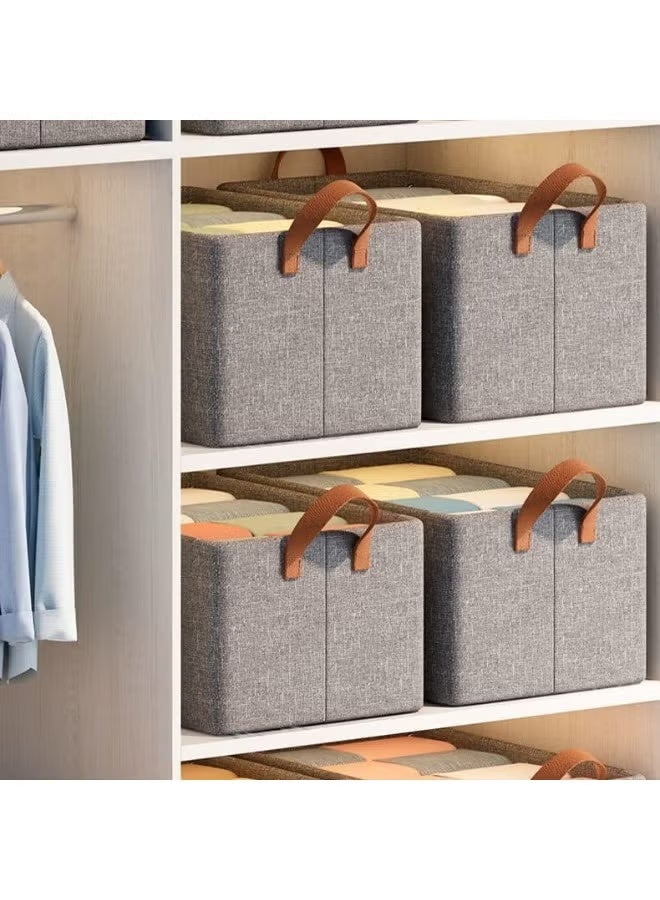 Large Fabric Storage Baskets for Shelves, 47*27*18 cm Closet Storage Bins for Sturdy Foldable Storage Boxes for Organizing Clothing, Sheets, Toys, BooksShelves,Fabric Basket,Linen Closet Organizers - Image 2