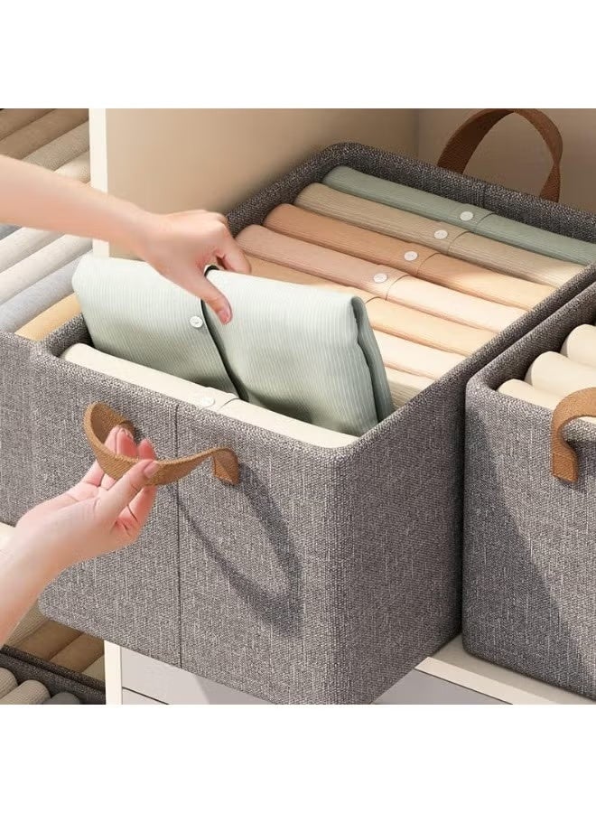 Large Fabric Storage Baskets for Shelves, 47*27*18 cm Closet Storage Bins for Sturdy Foldable Storage Boxes for Organizing Clothing, Sheets, Toys, BooksShelves,Fabric Basket,Linen Closet Organizers - Image 4