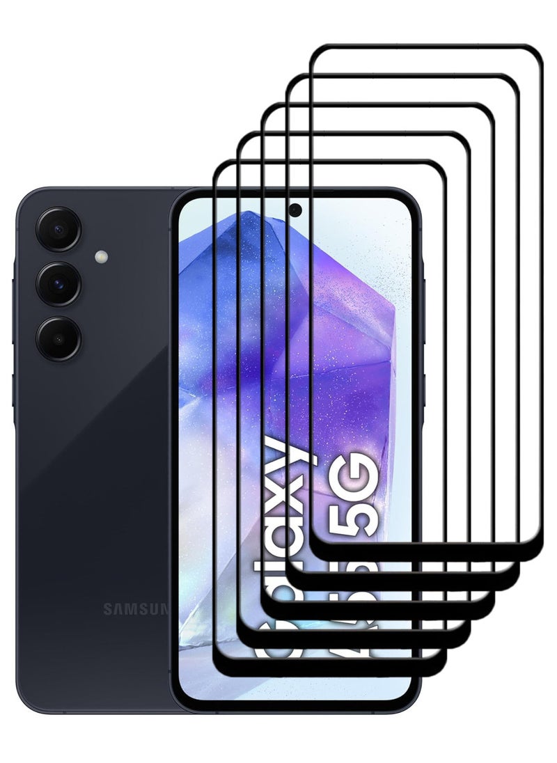 ACLIX 5 Pieces Antistatic ESD Dustproof Premium Quality High Definition Tempered Glass Screen Protector Designed For Samsung Galaxy A55 - Image 1