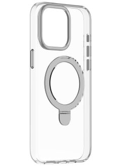 Momax Flip Magnetic for iPhone 15 Pro MAX Case Cover with MagSafe with Kickstand - Transparent  - Image 1