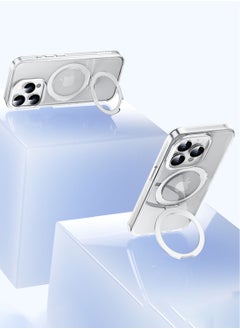 Momax Flip Magnetic for iPhone 15 Pro MAX Case Cover with MagSafe with Kickstand - Transparent  - Image 3