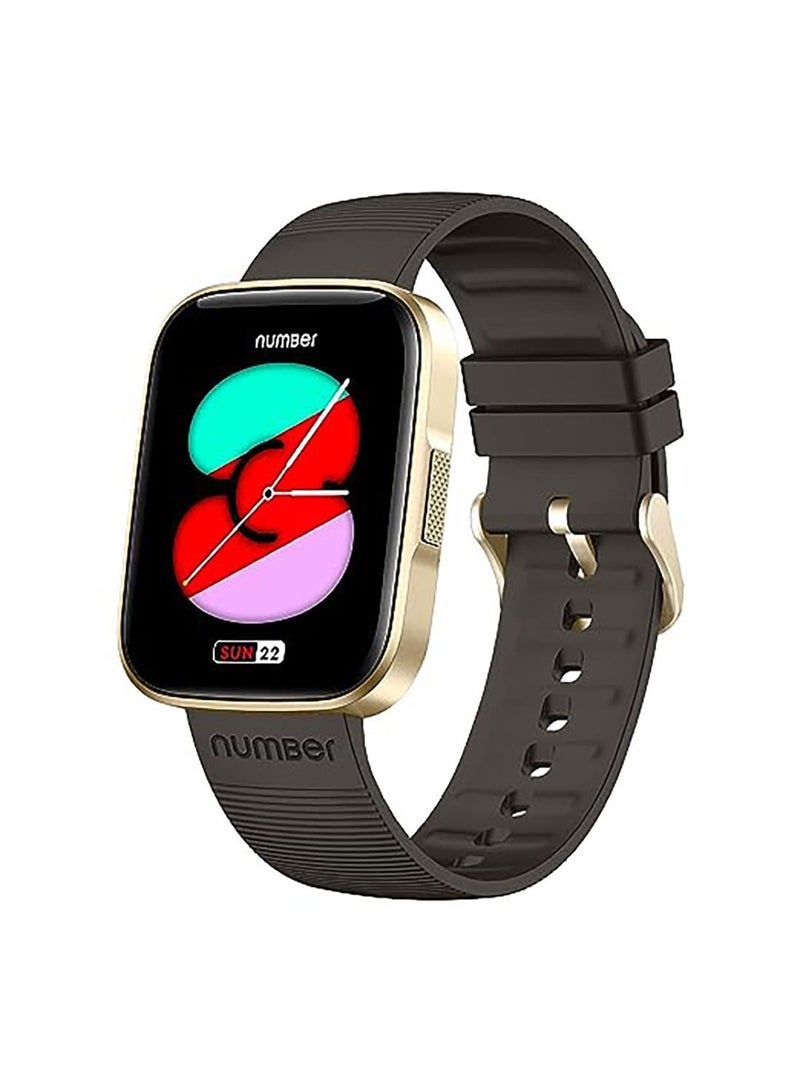 Number XTRO1 Industry's Slimmest watch, 1.69” HD Display, Calling alert, Sports Modes, IP68, Sp02 Smartwatch Gold Black - Image 2