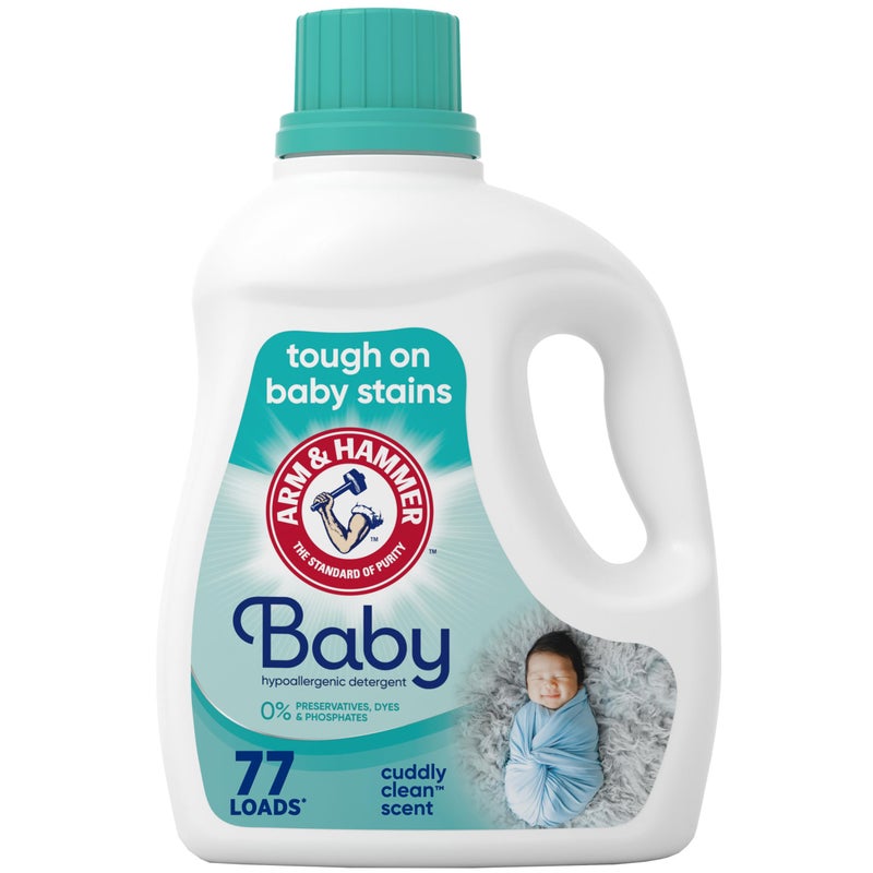 ARM & HAMMER Baby, 77 Loads Hypoallergenic Liquid Laundry Detergent, 100.5 fl oz - Image 1