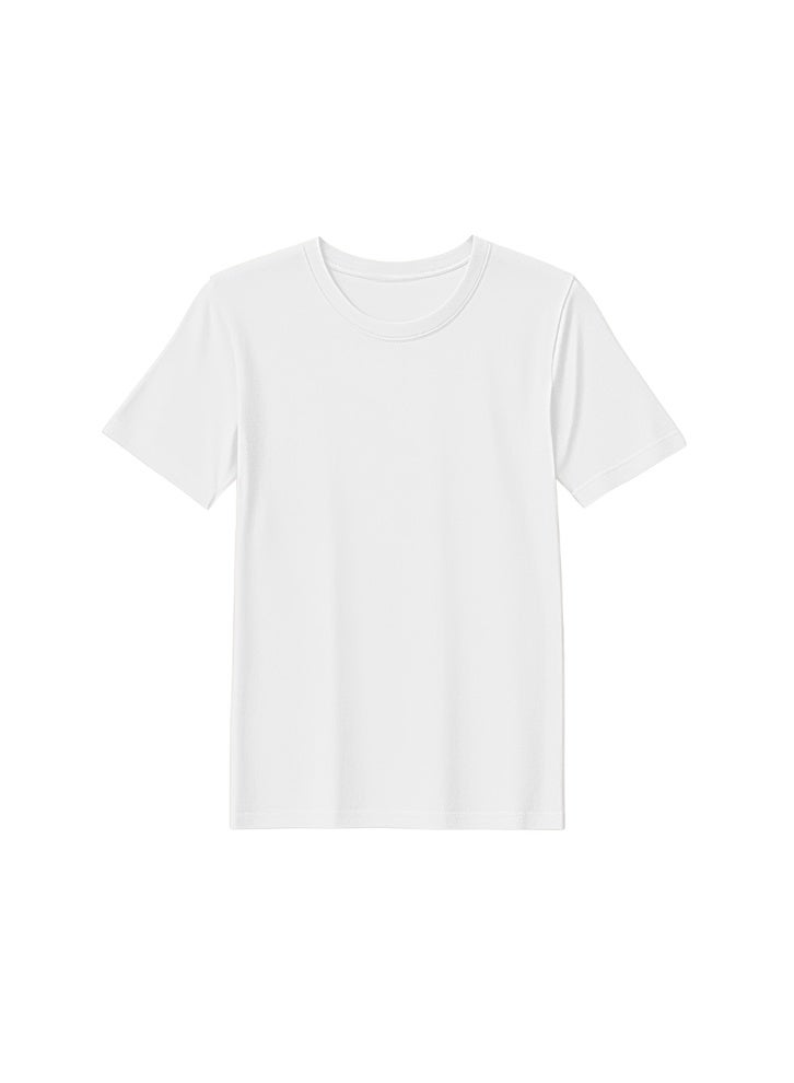 بيفت تي شيرت سادة برقبة مستديرة من ستريجز - أبيض (كبير، بوليقطن، بانتون 000 سي، طقم من 01 قطعة) - Image 1