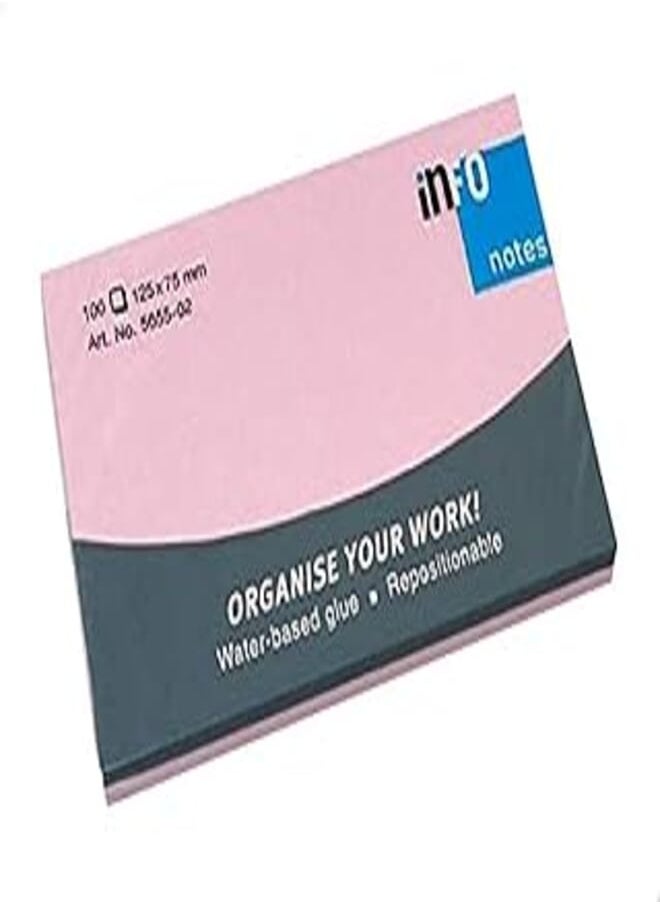 Info Info Sticky Notes 5655-02, 125x75mm, 100 Sheets, Pink 