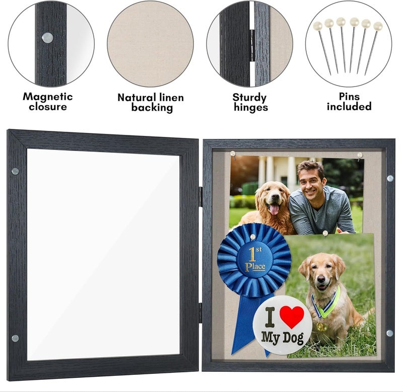 Americanflat Front Opening 8x10 Shadow Box Frame with Shatter-Resistant Glass - Silhouette Collection - Shadow Box Display Case for Tabletop and Wall Display - Black - Image 4