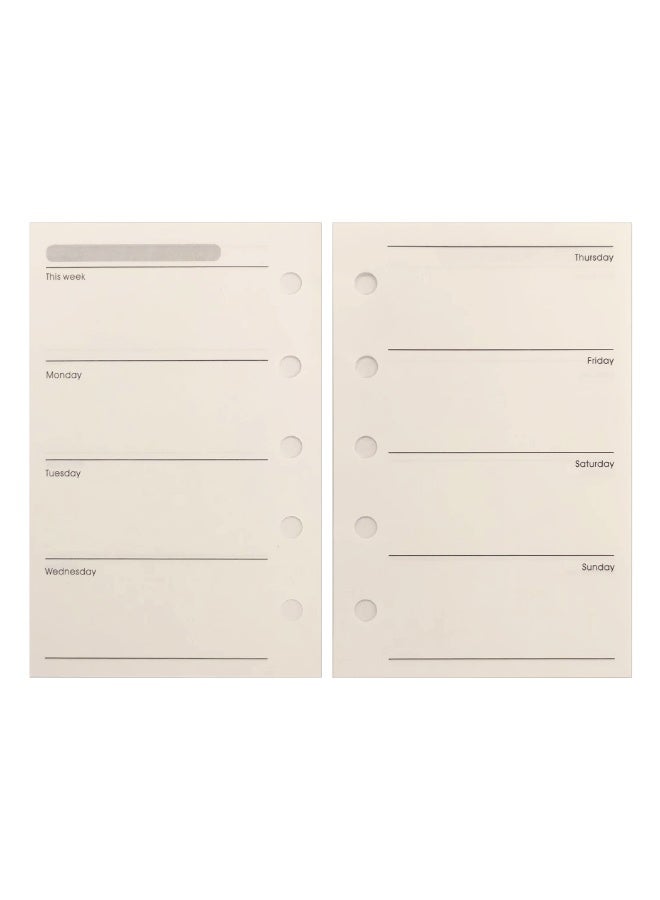 Zelten 1 Pack A8 40 Sheets/80 Pages Weekly Planner Loose Leaf Punched Paper Refills Paper for 5 Hole Binder Personal Organizer Diary Notebook Refillable Planner - Image 3
