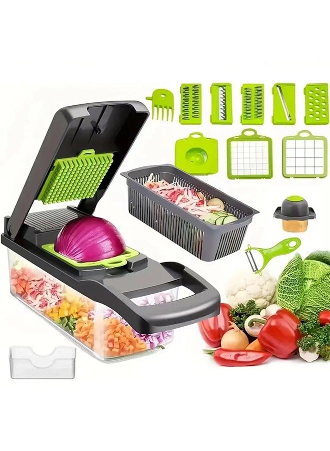 LCYLJGY 16 in 1 multi-function vegetable and fruit chopper, replaceable blade chopper, slicer set, suitable for home kitchen - Image 1