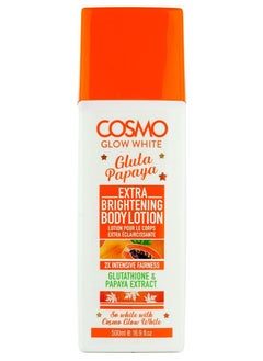 Cosmo Glow White Extra Brightening Body Lotion 500ml, Glutathione & Papaya Extract, 2x Intensive Fairness, Revitalized & Younger Looking, For Unisex