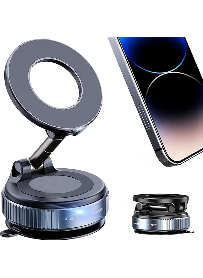 Green Tiger Upgraded 360° Vacuum Magnetic Phone Holder, Magnetic Car Phone Mount, Hands-Free Suction Cup Phone Holder for Car/Gym/Mirror/Shower, Car Mount Compatible with iPhone 16 Pro Max/Android