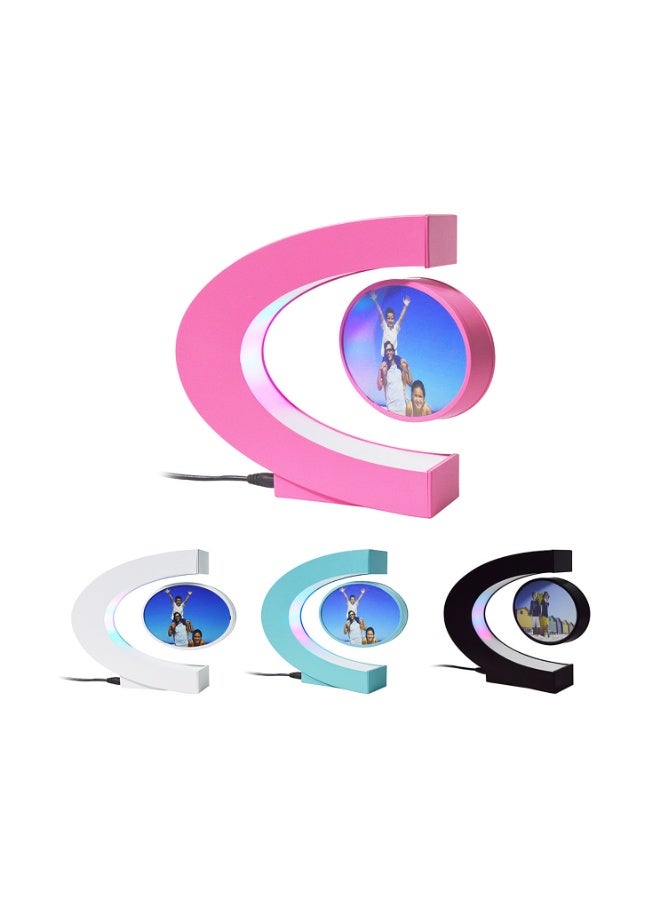 Magnetic Levitating Floating Photo Frame with LED Light Anti-Gravity Rotating Picture Frame Display Modern Floating Photo Frame Lamp for Home Decor, Bedroom, Living Room, Office Desk  Unique Gift Idea (Multiple Colors)