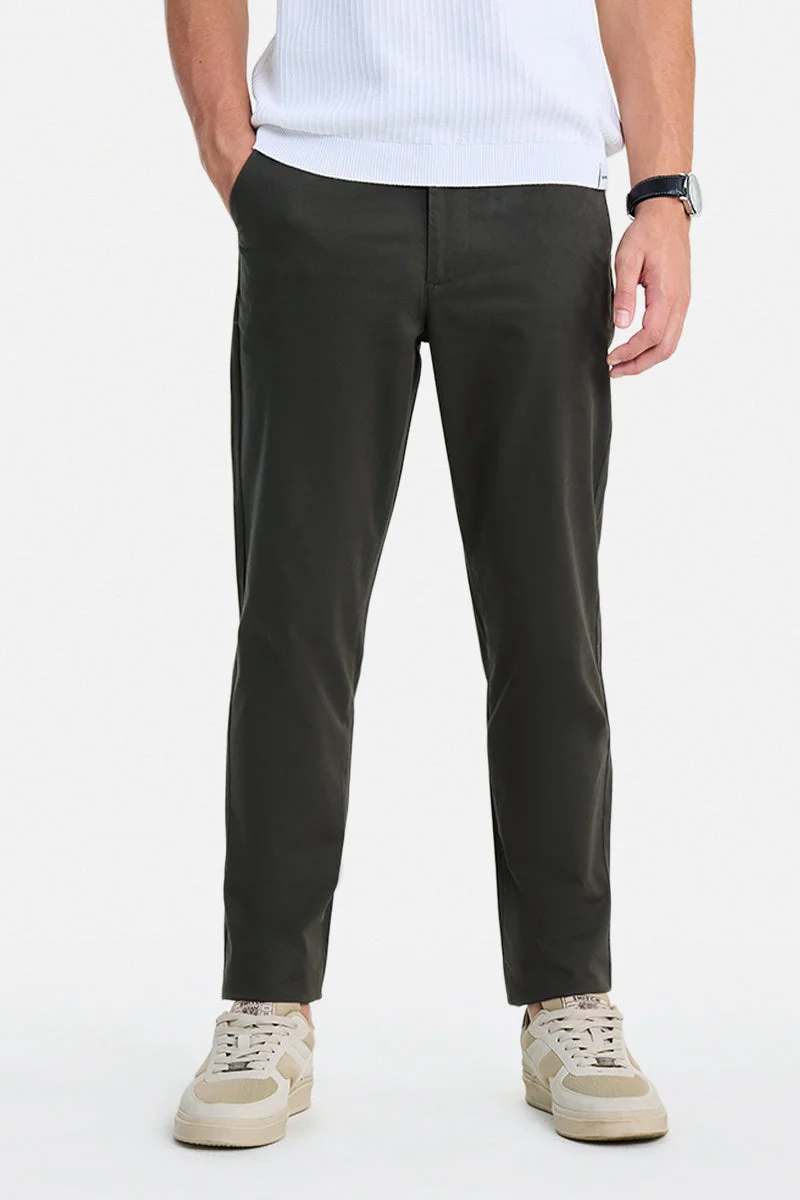 سنيتش Olive Solid Slim Fit Festive Trousers