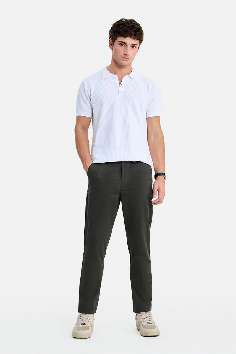 سنيتش Olive Solid Slim Fit Festive Trousers