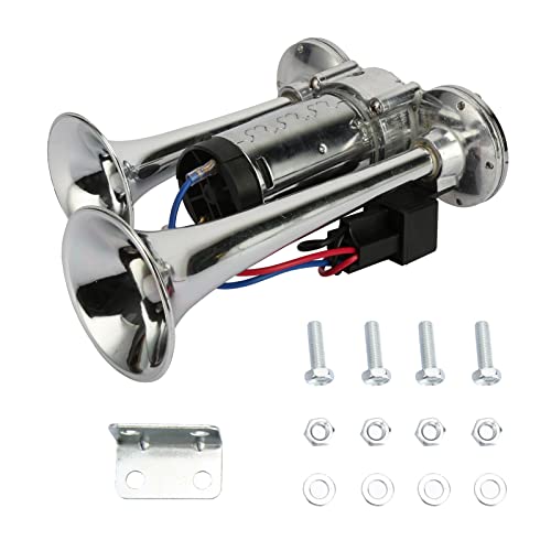 YESBAY 600DB Super Loud Dual Electric Air Horns Kit for Vehicles - With Compressor, Applicable for Cars, SUVs, Trucks, Boats (Sliver) - Image 1