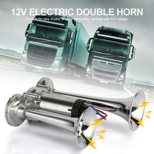 YESBAY 600DB Super Loud Dual Electric Air Horns Kit for Vehicles - With Compressor, Applicable for Cars, SUVs, Trucks, Boats (Sliver) - Image 4