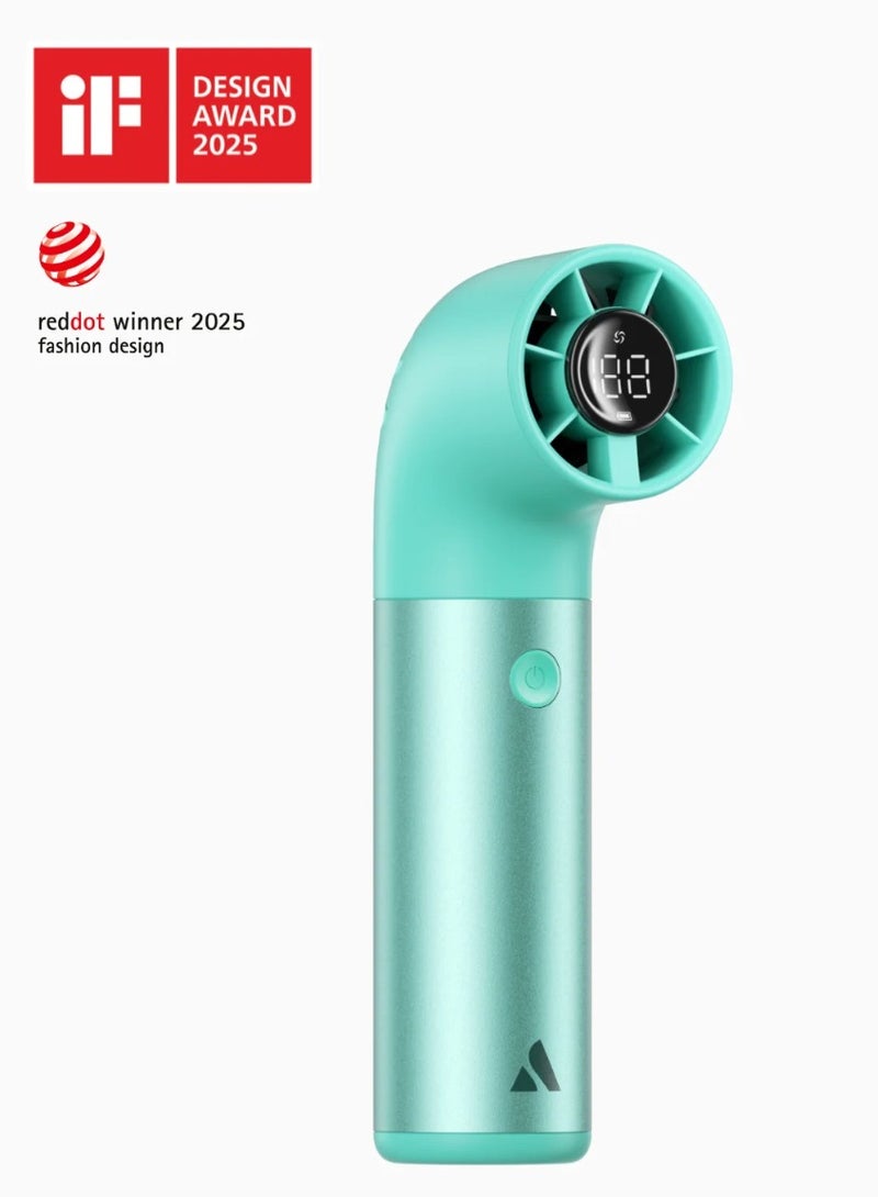 Aecooly Aero Ultra Portable Turbo Electric High‑Speed Handheld Fan – 4500 mAh, 4 Standard Mode + 3 Turbo Mode, LED Display, USB‑C (Green) - Image 1