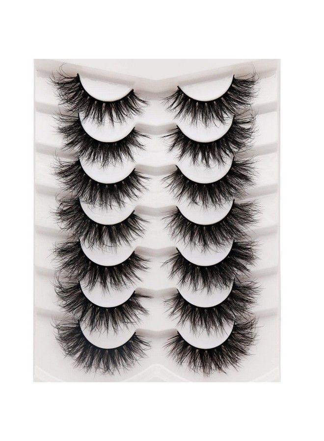 Veleasha False Eyelashes Wispy Faux Mink Lashes Fluffy Handmade Fake Eyelashes 18MM Natural Look 7 Pairs Pack Luxury Cat Eye Lashes (804) - Image 3