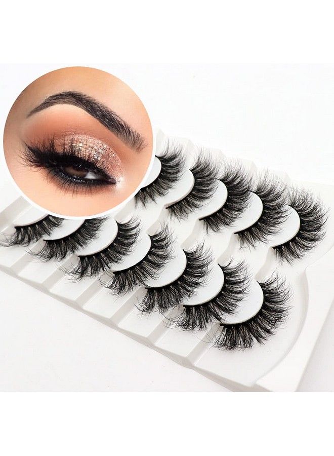 Veleasha False Eyelashes Wispy Faux Mink Lashes Fluffy Handmade Fake Eyelashes 18MM Natural Look 7 Pairs Pack Luxury Cat Eye Lashes (804) - Image 2